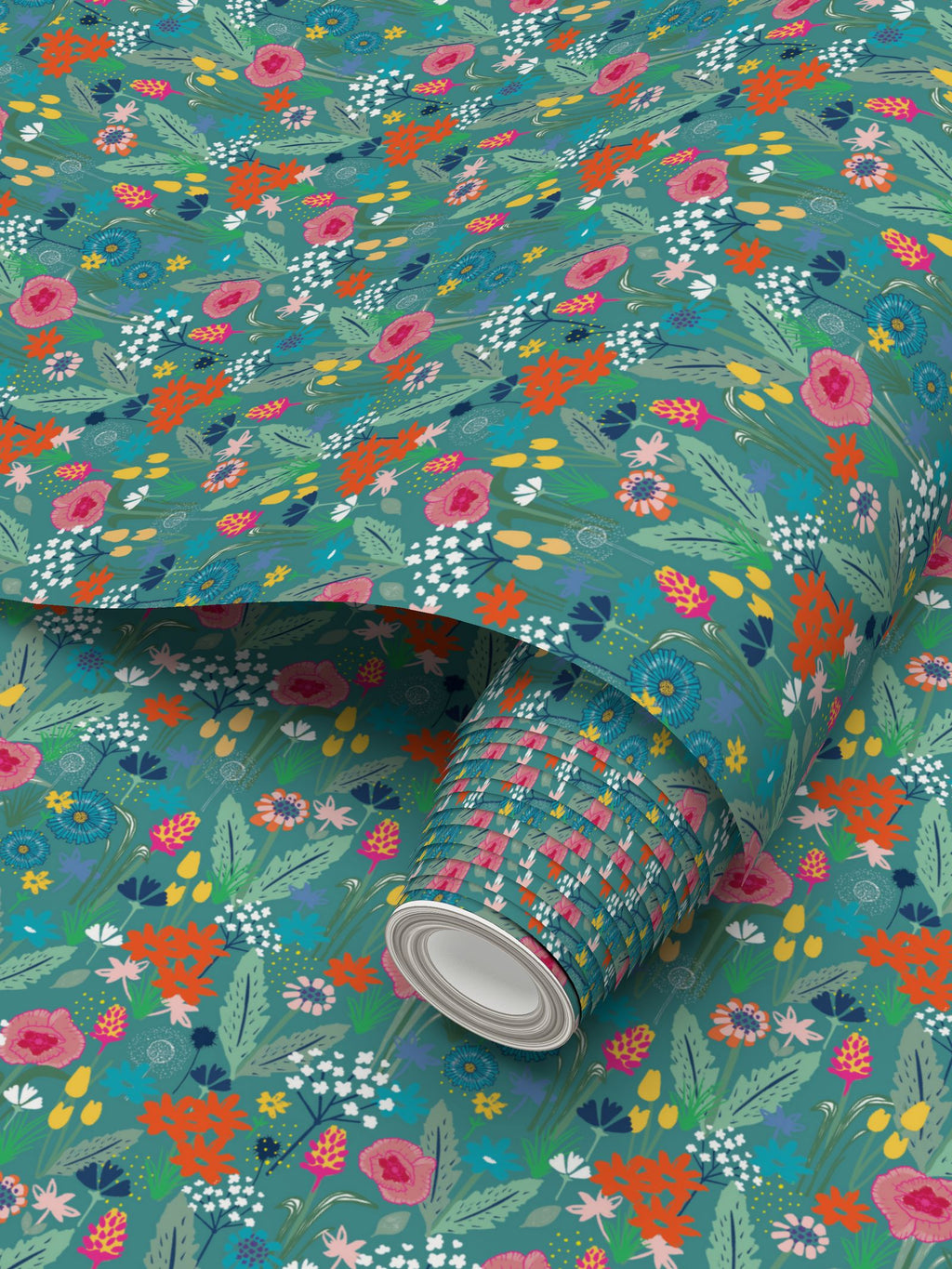 Wildflower Wallpaper - Blue - Martha and Hepsie